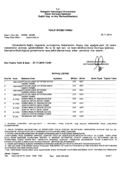 doğrudan temin - Eskişehir Osmangazi &Uuml;niversitesi Hastanesi