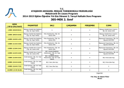 305-MEK 2. Sınıf - Ataşehir Adıg&uuml;zel Meslek Y&uuml;ksekokulu