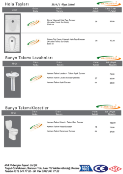 2014 / 1 Fiyat Listesi