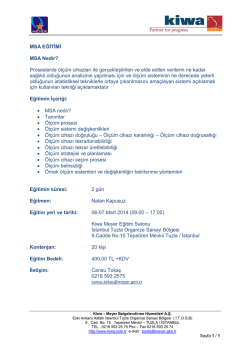 MSA EĞİTİMİ MSA Nedir? Proseslerde &ouml;l&ccedil;&uuml;m cihazları ile