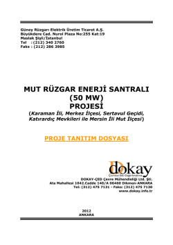MUT RÜZGAR ENERJİ SANTRALI (50 MW) PROJESİ