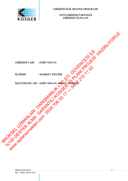İŞ FİKRİ: - Girişimci iş planı &ouml;rnekleri