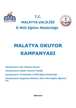malatya okuyor kampanyası - Tepebaşı İl&ccedil;e Milli Eğitim M&uuml;d&uuml;rl&uuml;ğ&uuml;