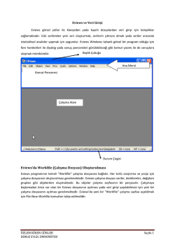 E-views ve Veri Girişi - Dokuz Eyl&uuml;l &Uuml;niversitesi
