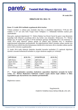 sırk-14-51 31 aralık 2014 tarihinde uygulanacak d&ouml;viz