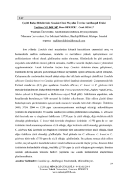 Çeşitli Bahçe Bitkilerinin Candida Cinsi Mayalar Üzerine Antifungal