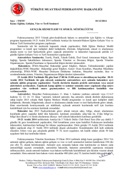 Federasyon &Uuml;st Yazısı - T&uuml;rkiye Muaythai Federasyonu