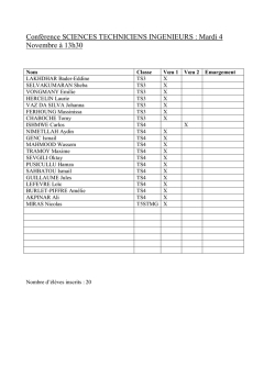 Conférence Sciences techniciens ingénieurs : Mardi 4 Novembre à