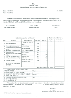 teklif mektubu - Van Yikob