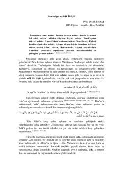 Samimiyet ve Sıdk İlişkisi Prof. Dr. Ali ERBAŞ DİB