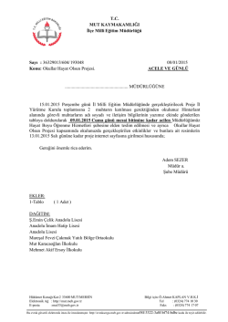 O.H.O.PROJE-İL&Ccedil;E YAZISI - mut il&ccedil;e mill&icirc; eğitim m&uuml;d&uuml;rl&uuml;ğ&uuml;