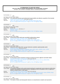 İ.&Uuml;. Cerrahpaşa Tıp Fak&uuml;ltesi Adresli 2013 Yılı T&uuml;rk Tıp Dizini