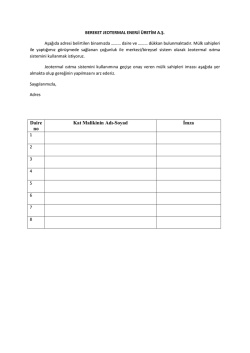 Daire no Kat Malikinin Adı-Soyad İmza