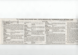 ALİAĞA (SULH HUKUK MAH.) SATIŞ MEMURLUĞU