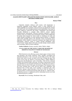 Salkım Söğütlerin Gölgesinde Romanının Sosyolojik Açıdan