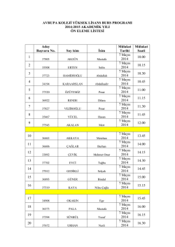 AVRUPA KOLEJİ Y&Uuml;KSEK LİSANS BURS PROGRAMI 2014