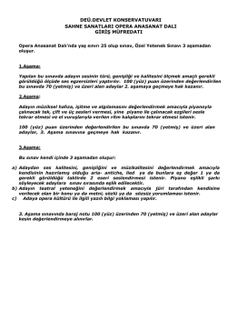 deü.devlet konservatuvarı sahne sanatları opera anasanat dalı giriş