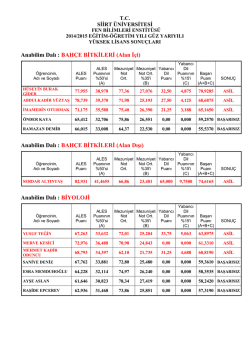 Anabilim Dalı : BAH&Ccedil;E BİTKİLERİ (Alan İ&ccedil;i)