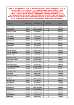 10 eylül 2014 tarihinde yapılan ingilizce muafiyet sınavında başarılı