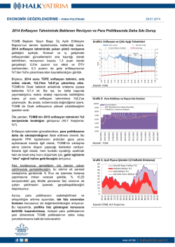 EKONOMİK DEĞERLENDİRME - PARA POLİTİKASI