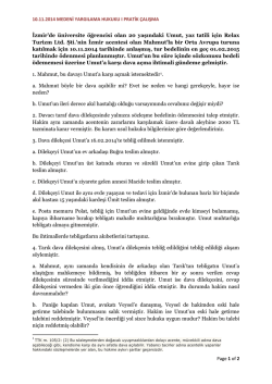 medeni yargılama hukuku ı pratik &ccedil;alışma (07.11.2014)