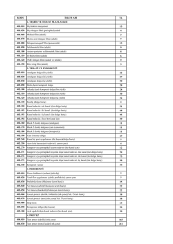 KODU İŞLEM ADI TL 1. TEŞHİS VE TEDAVİ PLANLAMASI 401.010