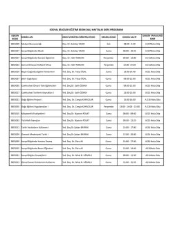 Sosyal Bilgiler Eğitimi Ders Programı
