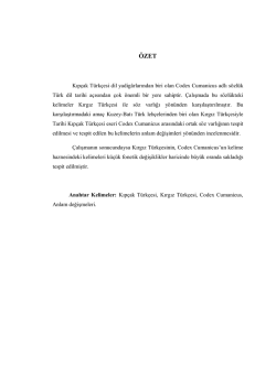 Kıp&ccedil;ak T&uuml;rk&ccedil;esi dil yadig&acirc;rlarından biri olan Codex Cumanicus adlı