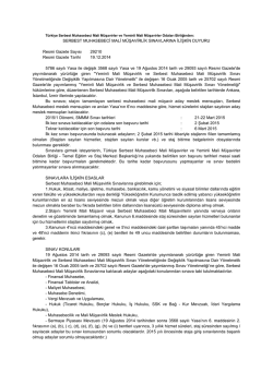 SERBEST MUHASEBECİ MALİ M&Uuml;ŞAVİRLİK