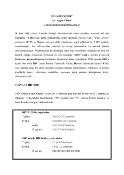 aıds nedir? - Hacettepe &Uuml;niversitesi HIV / AIDS Tedavi ve Araştırma