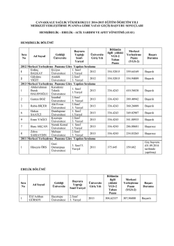 çanakkale sağlık yüksekokulu 2014-2015 eğitim öğretim yılı merkezi