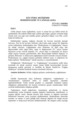 YUVALI, Abdullah-K&Uuml;LT&Uuml;REL DEĞİŞİMDE MODERNLEŞME