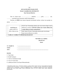 T.C KONAK BELEDİYE BAŞKANLIĞI İMAR VE ŞEHİRCİLİK
