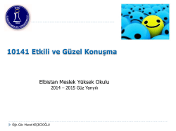 Etkili ve G&uuml;zel Konuşma Hafta V