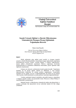 Suzuki Yetenek Eğitimi Ve Bartok Mikrokosmos