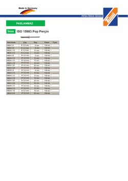 ISO 15983 Pop Per&ccedil;in İnox İnox