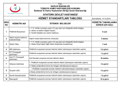 hizmet standartları tablosu - Balıkesir Atat&uuml;rk Devlet Hastanesi