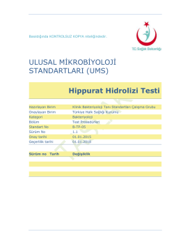 Hippurat hidrolizi - Türkiye Halk Sağlığı Kurumu