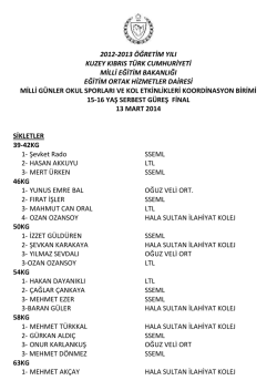 15-16 Yaş Serbest Güreş - Eğitim Ortak Hizmetler Dairesi Müdürlüğü