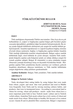 EKMEN, Zeynep-T&Uuml;RK K&Uuml;LT&Uuml;R&Uuml;NDE BULGUR