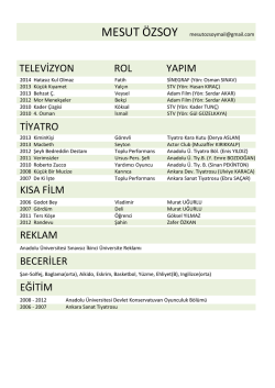 tiyatro kısa film reklam beceriler eğitim televizyon rol