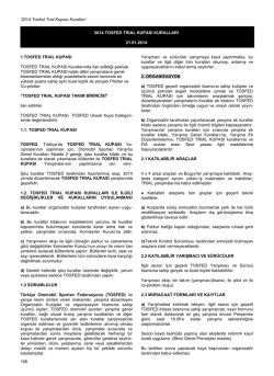 TOSFED Trial Kupası Kuralları