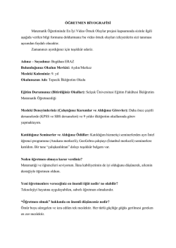 &Ouml;ĞRETMEN BİYOGRAFİSİ
