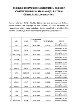 psikoloji b&ouml;l&uuml;m&uuml; &ouml;ğrencilerimizden bakırk&ouml;y b&ouml;lgesi kamu birliği