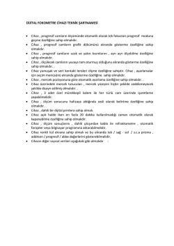 DİJİTAL FOKOMETRE CİHAZI TEKNİK ŞARTNAMESİ &bull; Cihaz