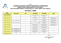 102-SKU 1. SINIF - Ataşehir Adıg&uuml;zel Meslek Y&uuml;ksekokulu