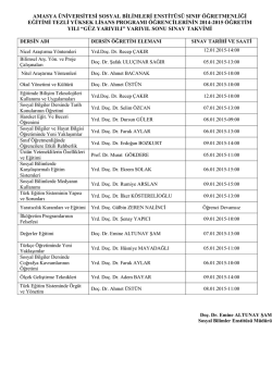 amasya &uuml;niversitesi sosyal bilimleri enstit&uuml;s&uuml; sınıf &ouml;ğretmenliği