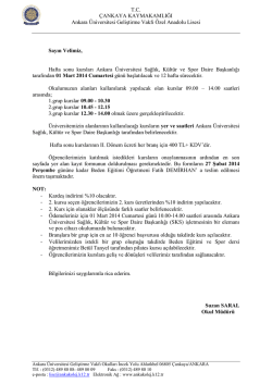 TC &Ccedil;ANKAYA KAYMAKAMLIĞI Ankara &Uuml;niversitesi Geliştirme Vakfı