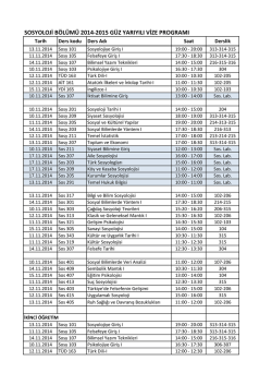 2013-2014 Güz Yarıyılı vize sınav tarihleri açıklandı