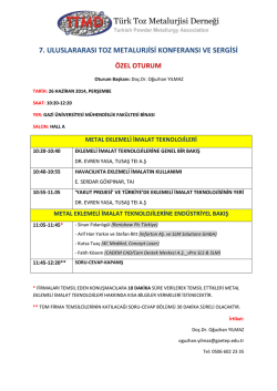 7. uluslararası toz metalurjisi konferansı ve sergisi